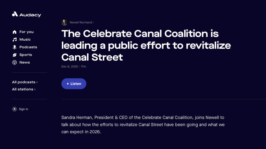 The Celebrate Canal Coalition is leading a public effort to revitalize Canal Street.