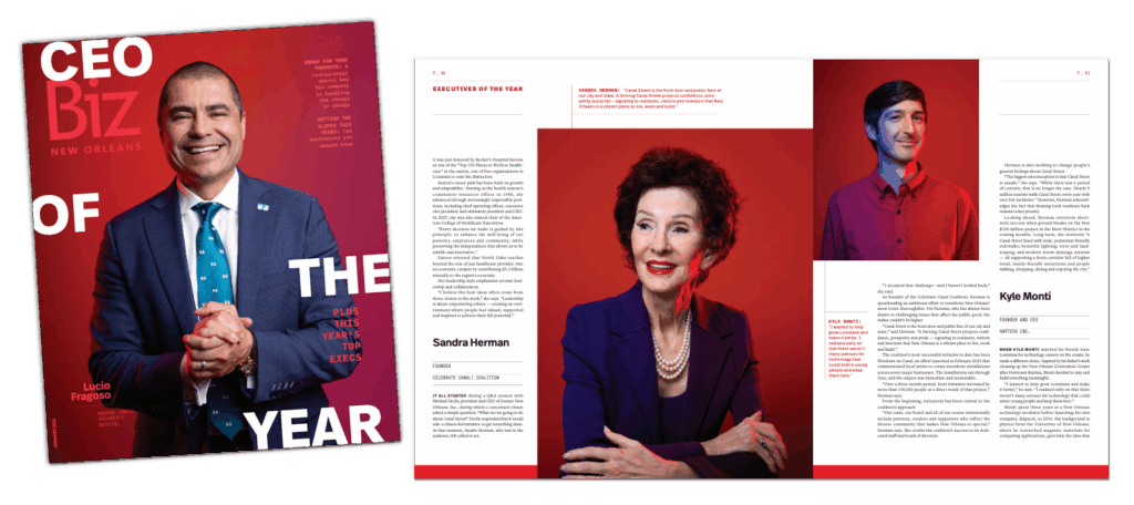 Sandra Herman named as a Biz New Orleans Executive of the Year.